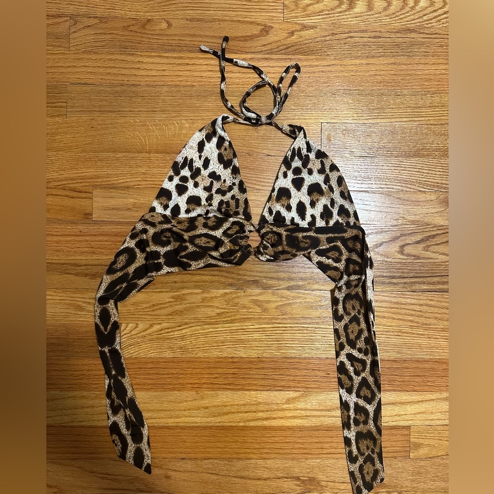 Leopard halter top